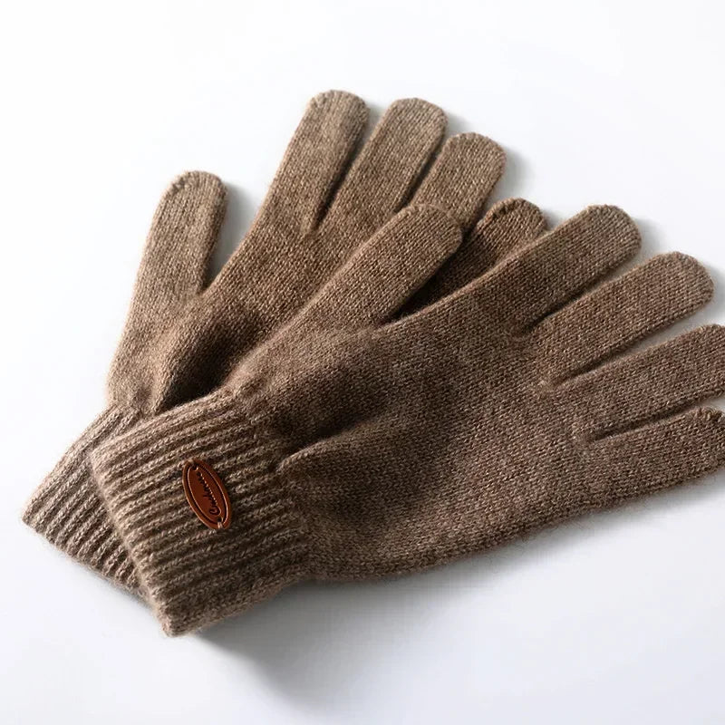 Frauen 100% Echtes Kaschmir Strickhandschuhe – Klassische Fäustlinge für Herbst und Winter