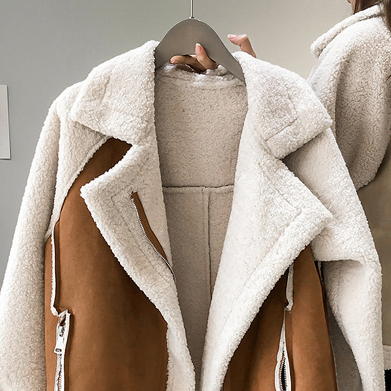 Eleganter Wildleder-Wintermantel für Damen – Nancy