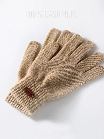 Frauen 100% Echtes Kaschmir Strickhandschuhe – Klassische Fäustlinge für Herbst und Winter