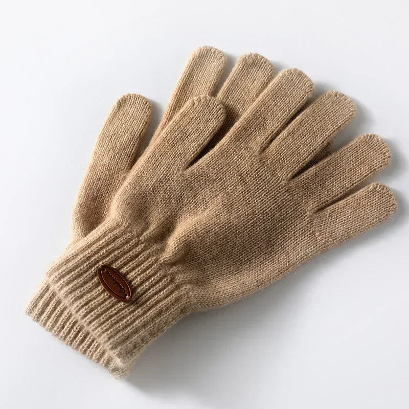 Frauen 100% Echtes Kaschmir Strickhandschuhe – Klassische Fäustlinge für Herbst und Winter